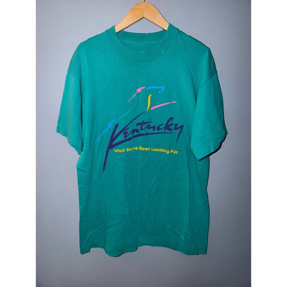 Vintage Other - Vintage Kentucky Graphic T-Shirt Teal Single Stitch Retro 80s 90s Teal Green
